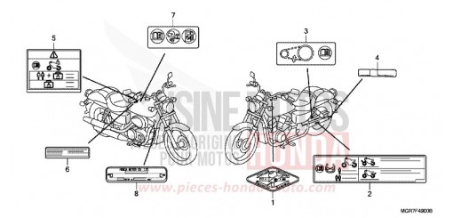 CAUTION LABEL VT750SB de 2011